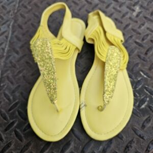 Yellow Glitter Sandals